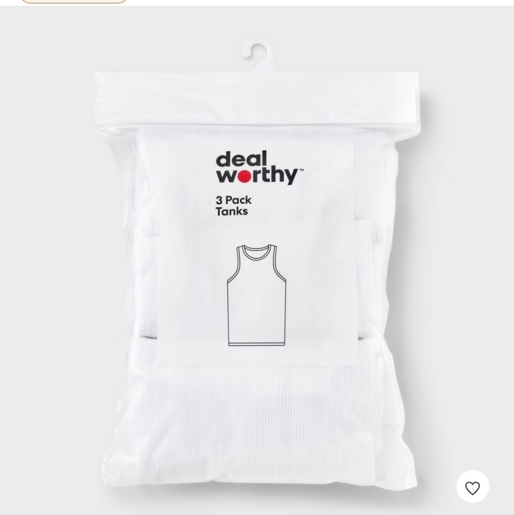 Deal Worthy 3-Pack White Ribbed Tank Tops